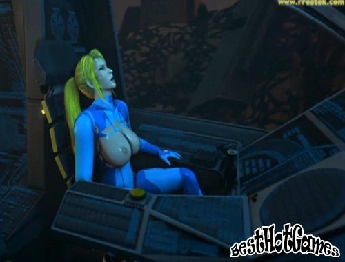 Samus Aran在一个陌生的外星星球上