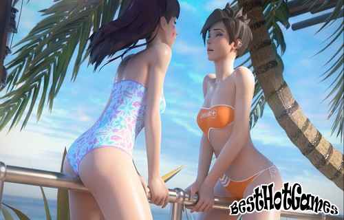 Tracer和Diva在海滩模块