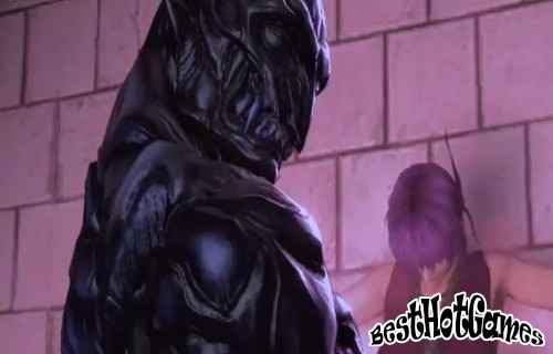 可愛的年輕女孩和怪物蝙蝠