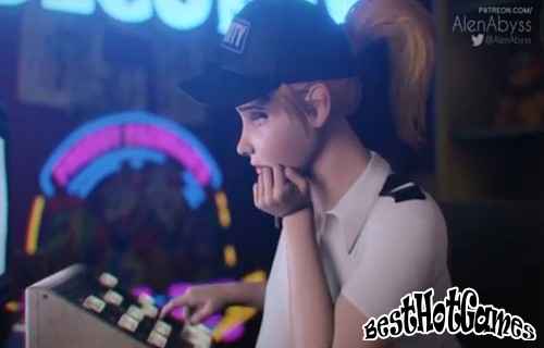 The guard is careless and the android destroys her womb