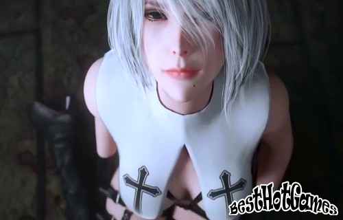 Je baise encore et encore les seins de Yorhi 2B et les remplis de sperme